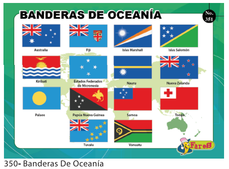LAMINAS EDUCATIVAS BANDERAS DE OCEANIA