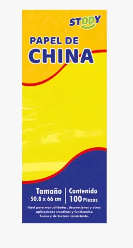[PC-30] CIENTO PAPEL CHINA AMARILLO CANARIO