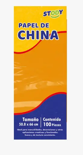 [PC-15] CIENTO PAPEL CHINA ANARANJADO STODY