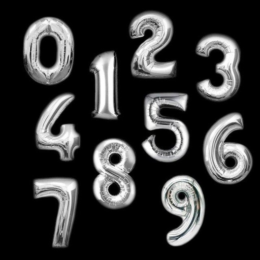 [GP32-8] GLOBO 32" PLATEADO NO. 8