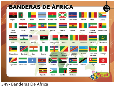 [F350] LAMINAS EDUCATIVAS BANDERAS DE AFRICA