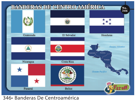 [F346] LAMINAS EDUCATIVAS BANDERAS DE CENTRO AMERICA
