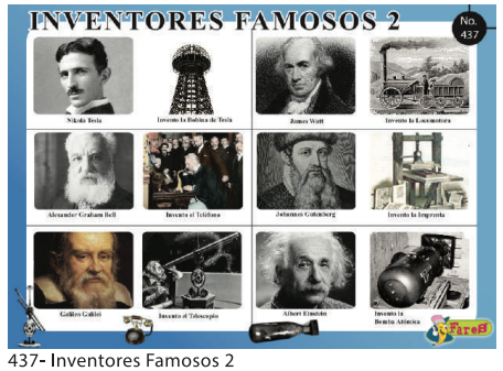 [F437] LAMINAS EDUCATIVAS INVENTORES FAMOSOS 2