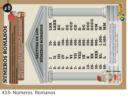 [F433] LAMINAS EDUCATIVAS NUMEROS ROMANOS