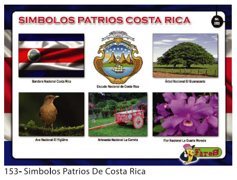 [F153] LAMINAS EDUCATIVAS SIMBOLOS PATRIOS DE COSTA RICA