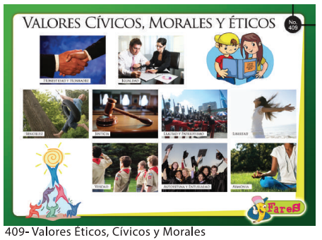 [F409] Laminas educativas - f409 Valores Eticos, Civicos y morales""