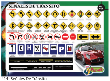 [F414] Laminas educativas - f414 Senales de transito