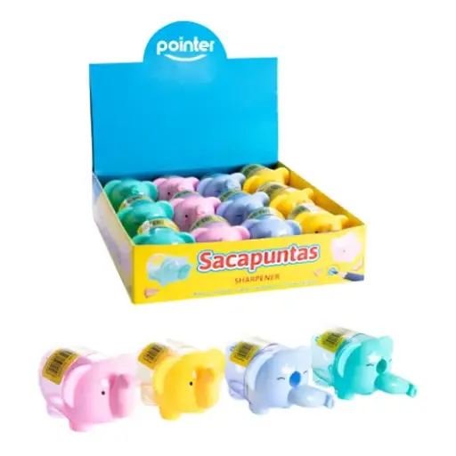 [SH-319A] SACAPUNTAS ELEFANTE C/DEPOSITO 1A. CX12 FX48
